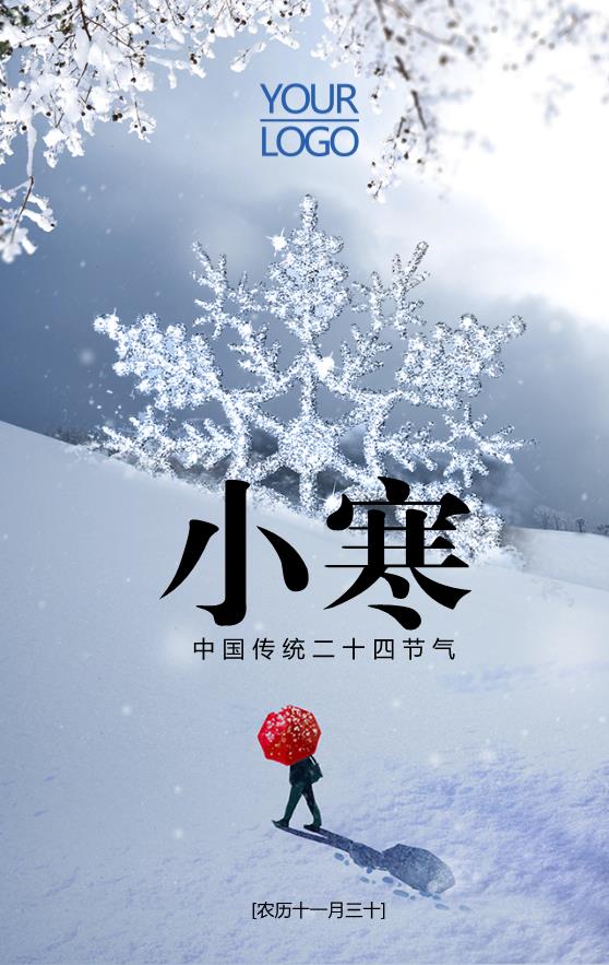 白色簡約小寒節(jié)氣海報(bào)模板下載