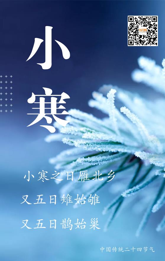 藍(lán)色簡約小寒節(jié)氣模板下載