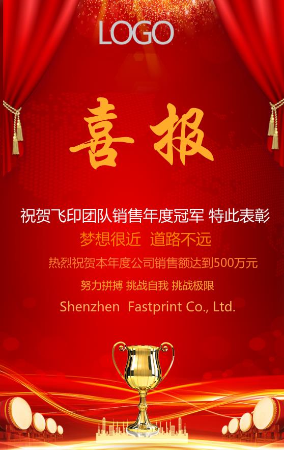 團(tuán)隊(duì)銷售業(yè)績(jī)排行喜報(bào)模板下載
